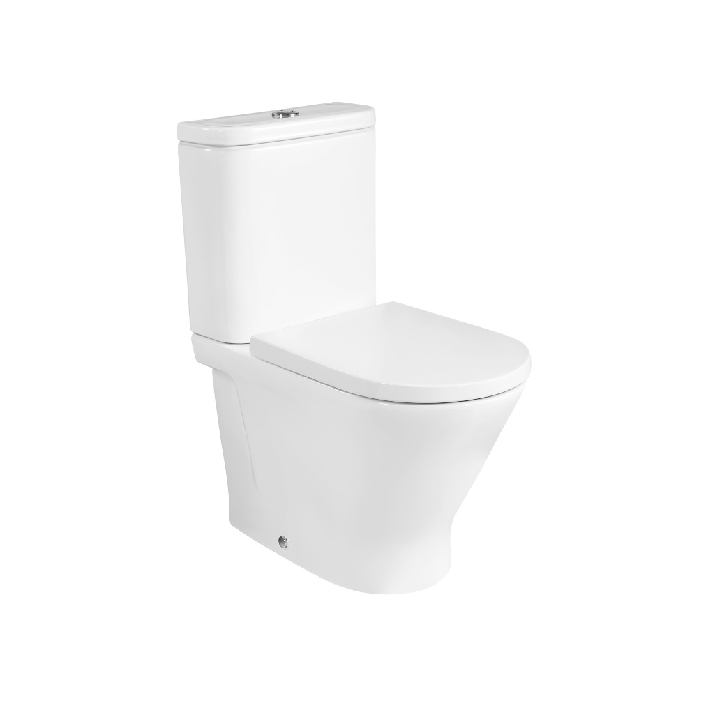 Product cut out image of the Roca The Gap Round Close Coupled Back to Wall Compact Toilet